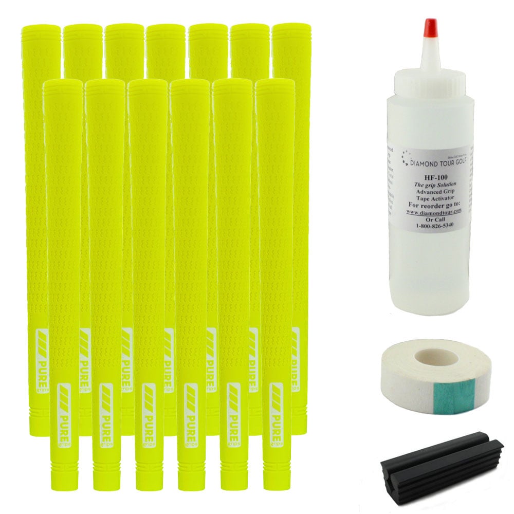 New 13 Pure Grips Pure Pro Midsize Neon Yellow Free Grip Kit eBay