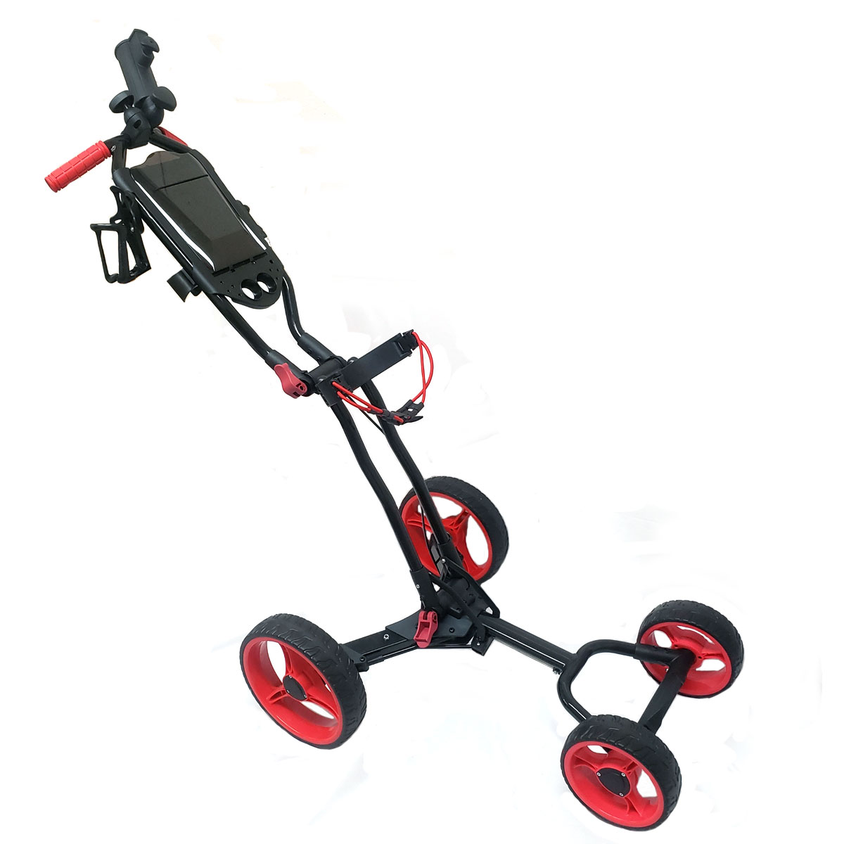 Hurricane Golf 4 Wheel Push Cart Push Cart Black/Red