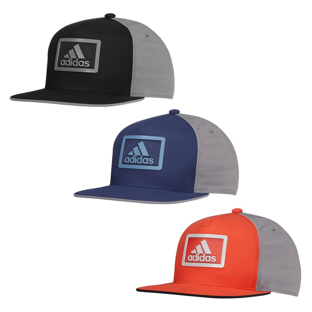 Adidas Block Flat Bill Adjustable Hat Men s Golf Hats Headwear
