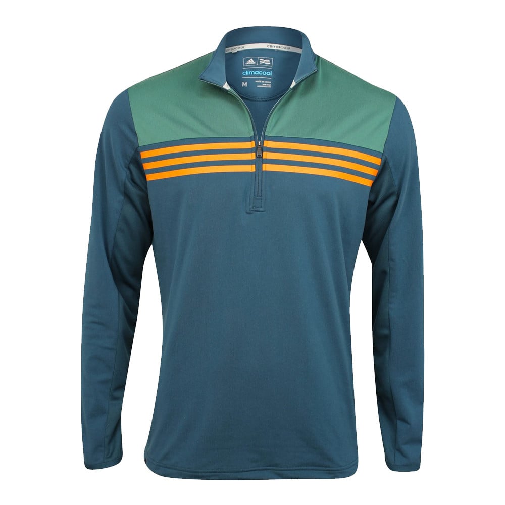 Adidas Climacool Colorblock 1/4 Zip Layering - Discount Men's Golf Jackets & Pullovers Hurricane Golf