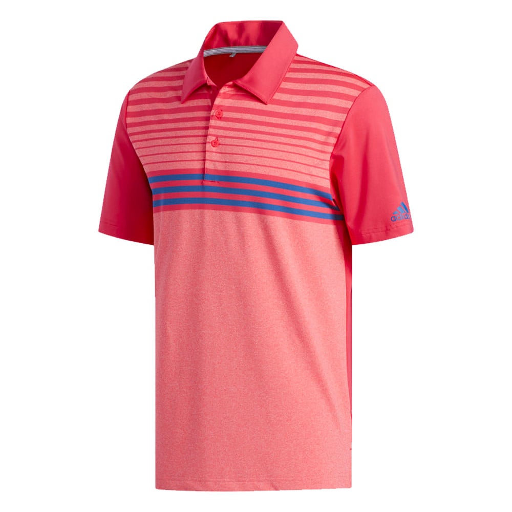 Adidas Ultimate365 3 Stripes Heathered Polo Shirt Discount Golf Apparel Discount Men s Golf Polos and Shirts Hurricane Golf