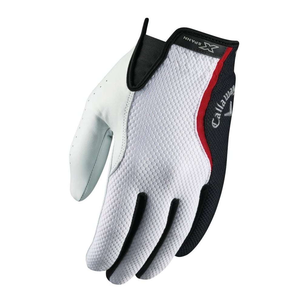 Callaway X Spann Golf Glove White/Red/Black Discount Golf Gloves