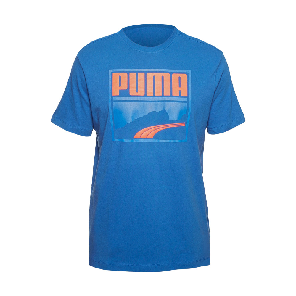 blue and orange puma shirt