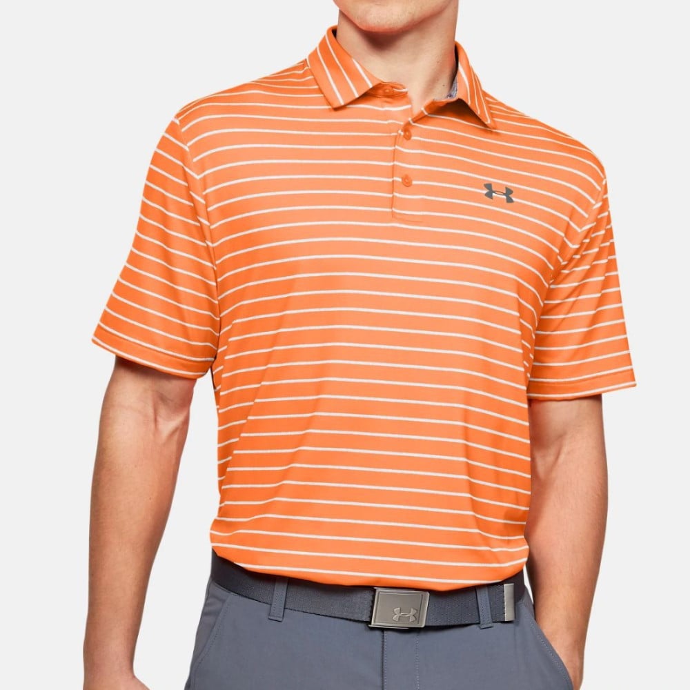 Under armour orange golf shirt top