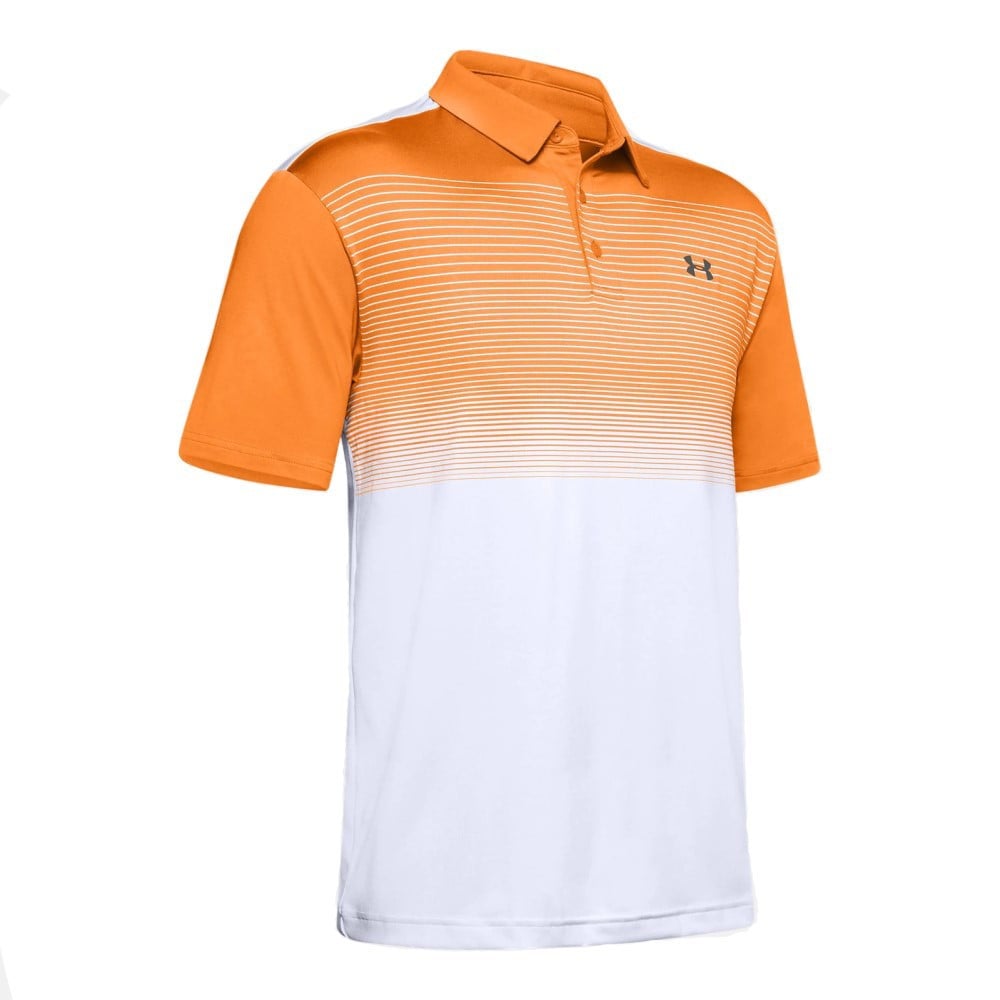 Under armour orange golf shirt on sale