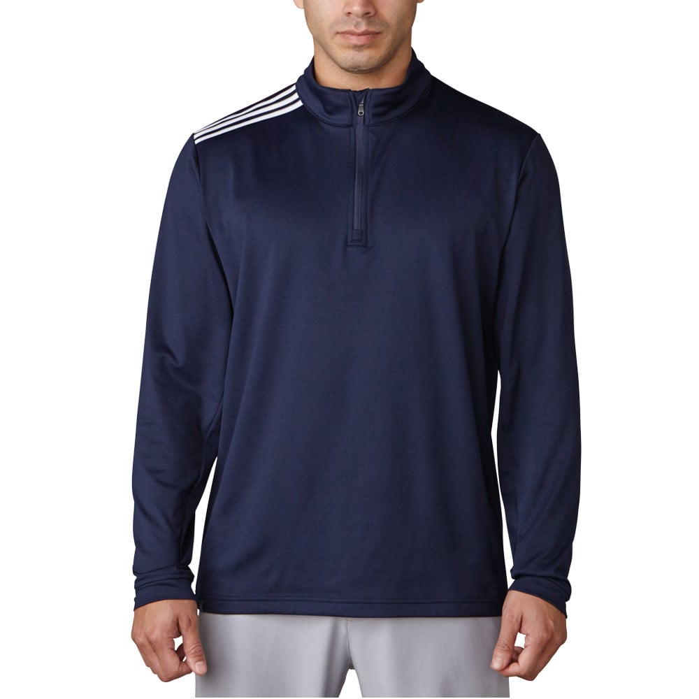Adidas 3-Stripe Classic Quarter-Zip Golf Pullover - Discount Men's Golf ...