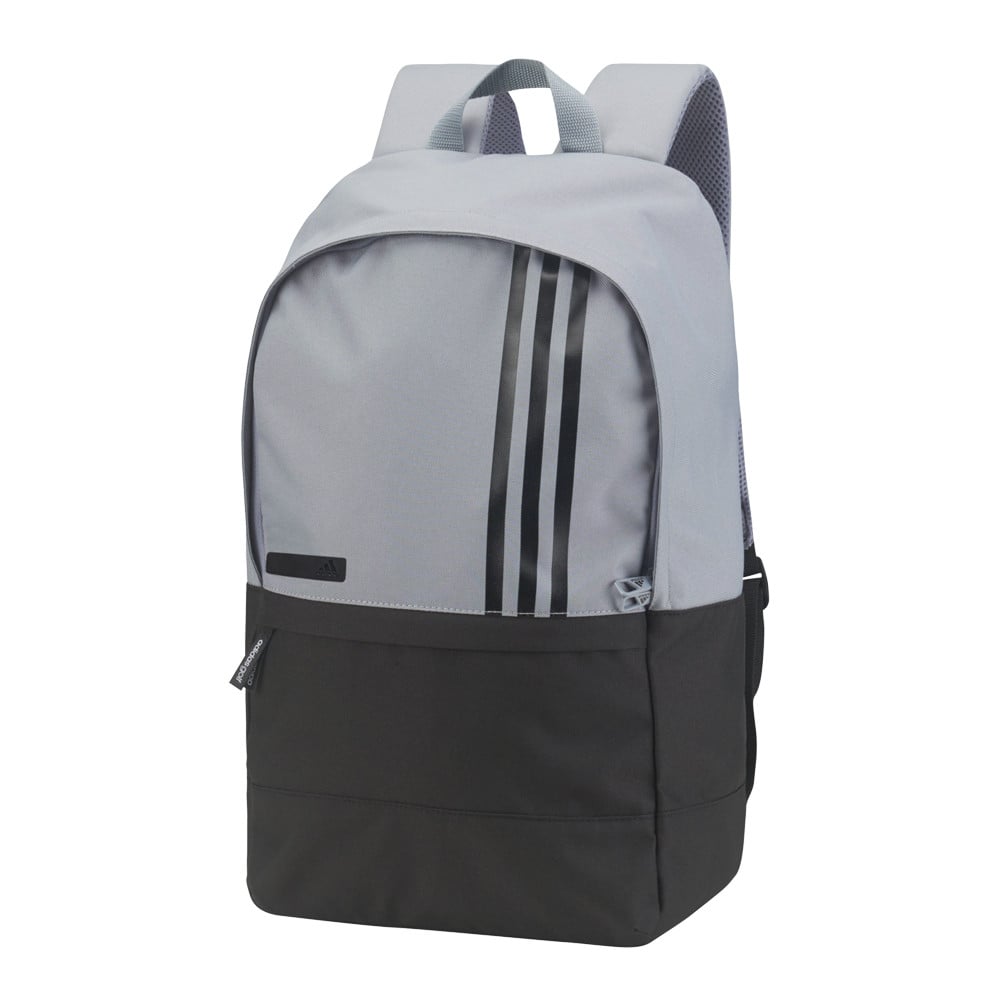 gray and black adidas backpack