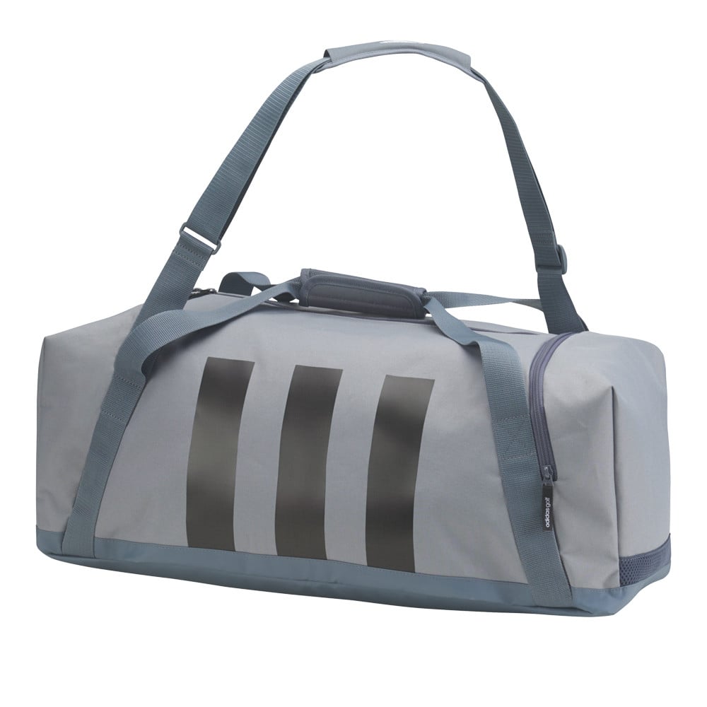 Stripes Medium Duffle Bag Grey/Black 