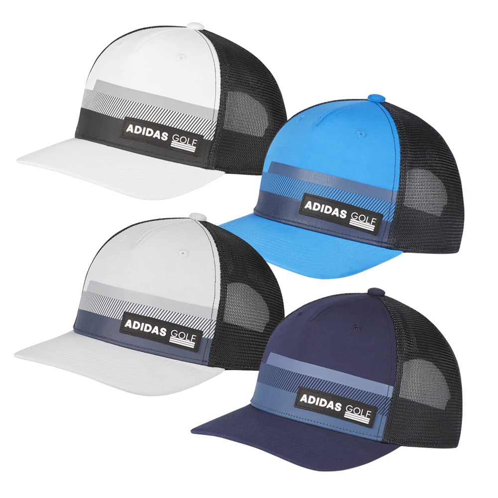 Adidas stripe trucker best sale hat