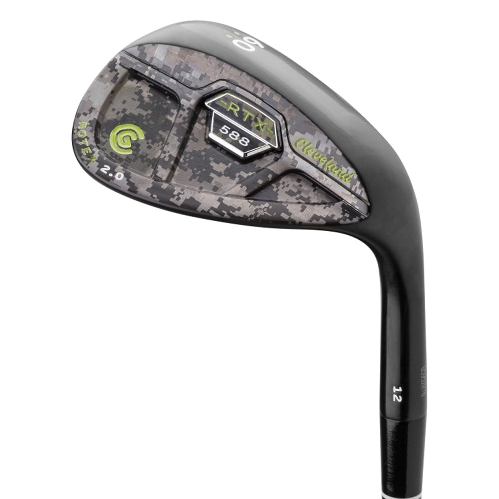 Cleveland 588 RTX 2.0 Custom Edition Black Satin Cavity Back Camo Lime Green Wedge