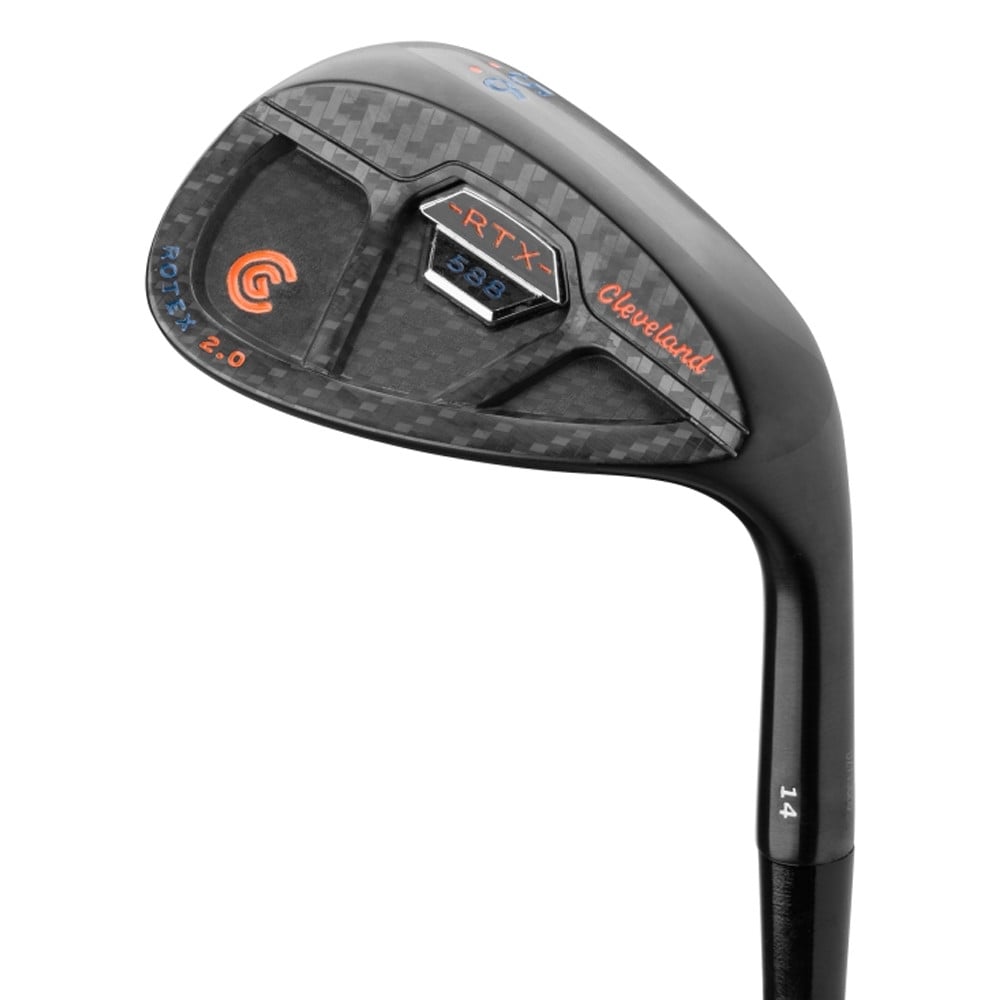 Cleveland 588 RTX 2.0 Custom Edition Black Satin Cavity Back Carbon Fiber Blue/Orange Wedge