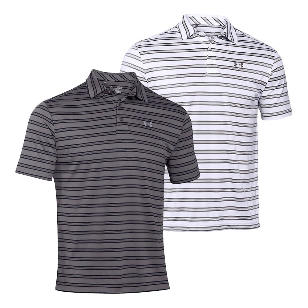 Under Armour UA Tech Leaderboard Stripe Short-Sleeve Polo - Under Armour Golf