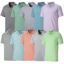 Image of Puma Cloudspun Caddie Stripe Golf Polo - PUMA Golf