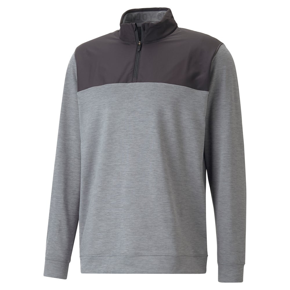 Puma Cloudspun Colorblock Golf 1/4 Zip Puma Black/Quiet Shade Heather L