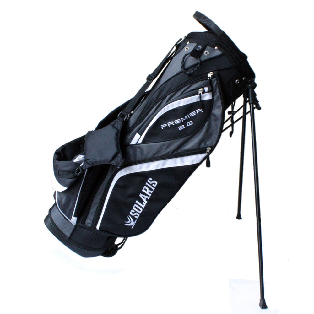 Color:Black/Grey/White:New Solaris Golf Premier 2.0 Stand Bag - ULTRA LIGHTWEIGHT 14 WAY TOP