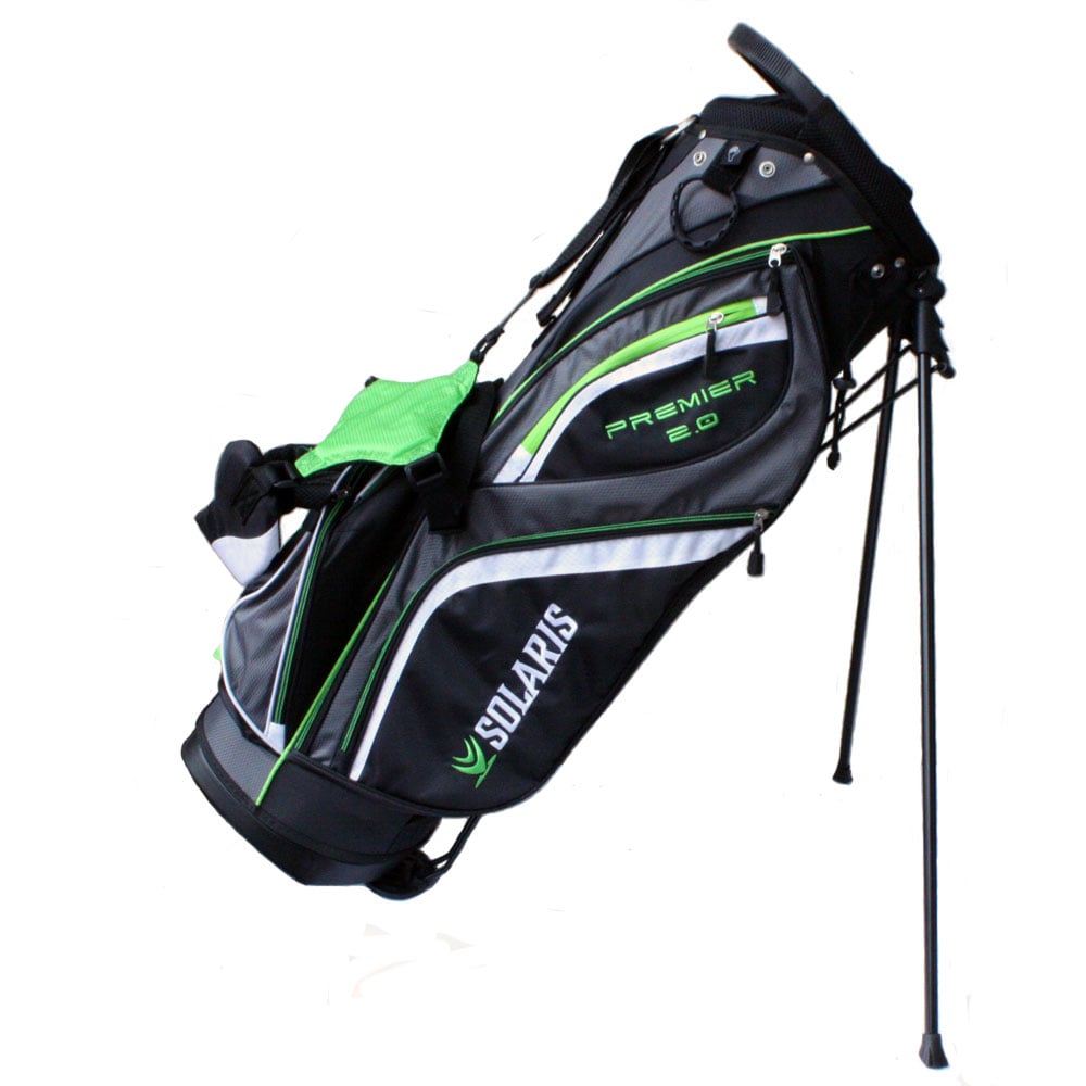 Color:Grey/Green/White:New Solaris Golf Premier 2.0 Stand Bag - ULTRA LIGHTWEIGHT 14 WAY TOP