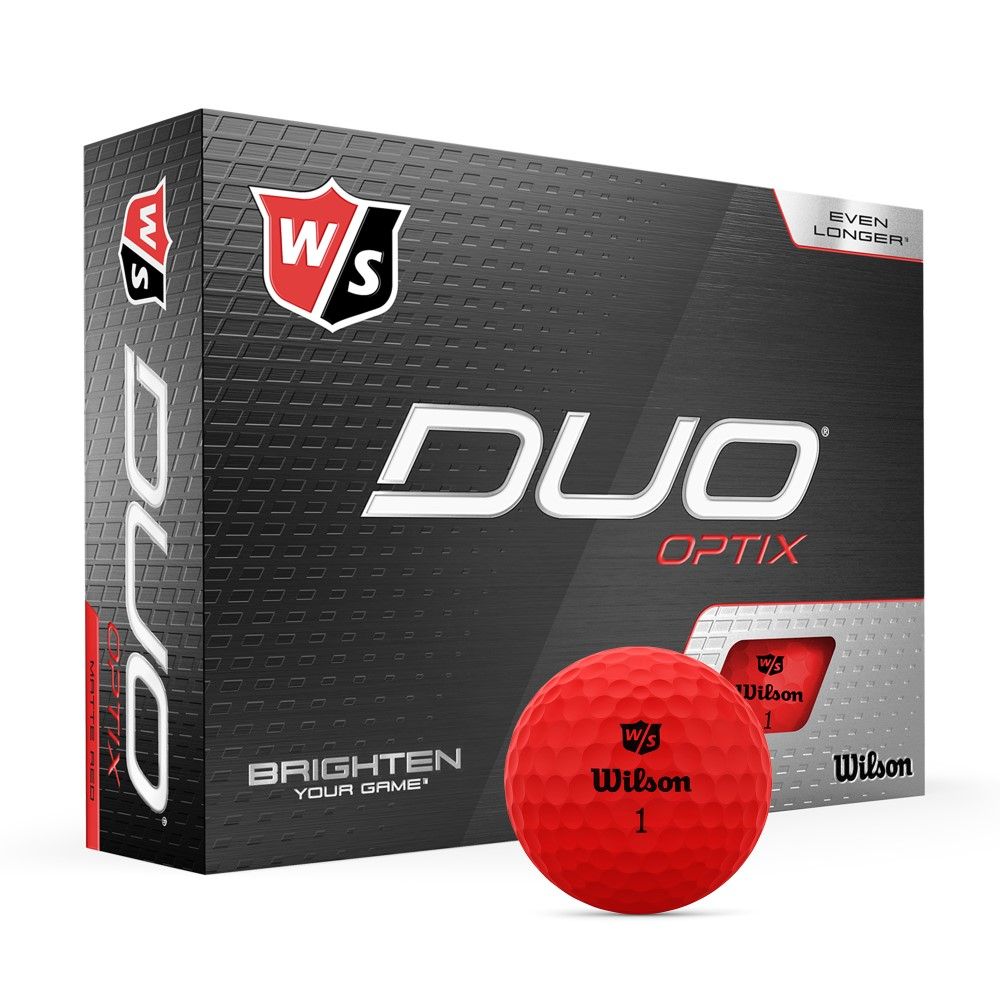 Wilson Staff DUO Optix Red Golf Balls - 1 Dozen