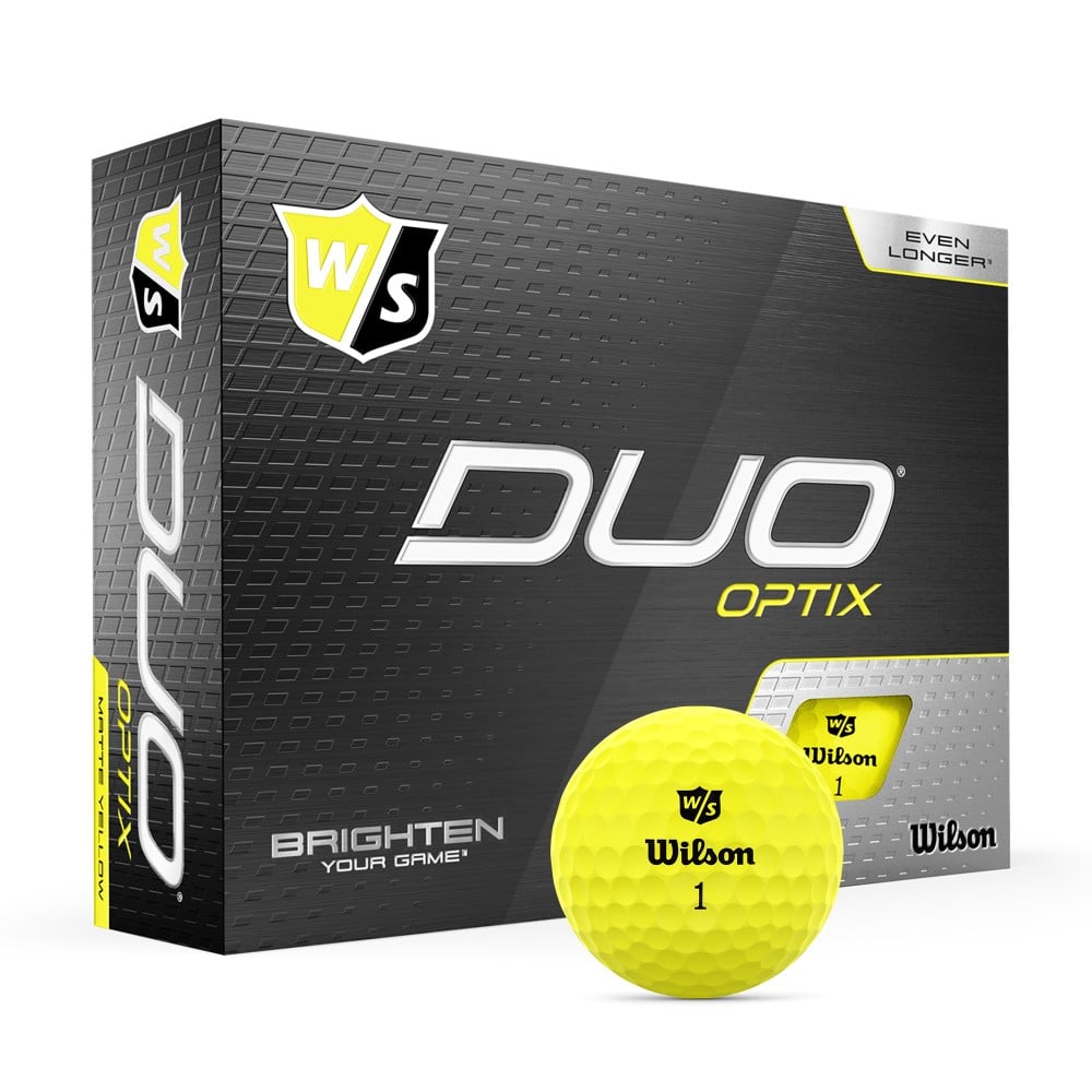 Wilson Staff DUO Optix Yellow Golf Balls - 1 Dozen